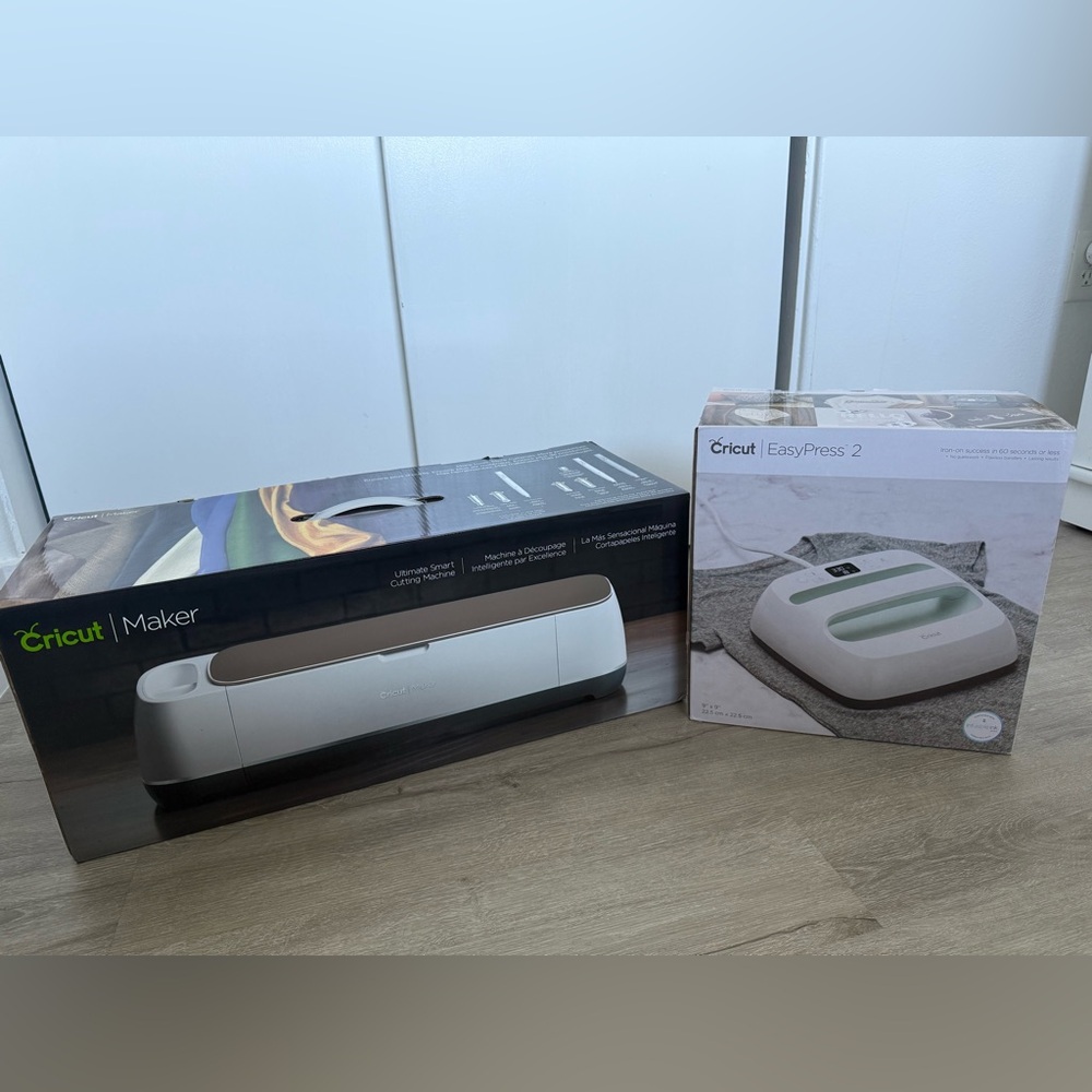 Cricut maker with tools and Cricut easy press 2.